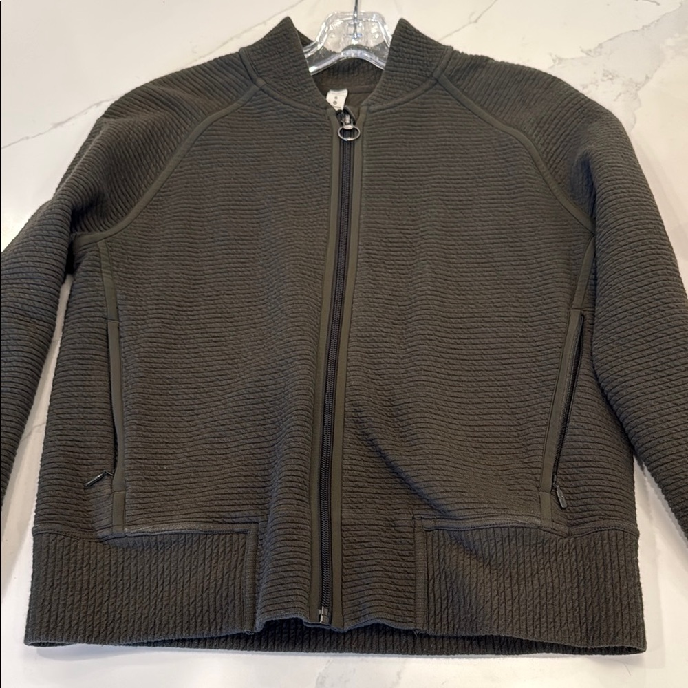 Lululemon Olive Textured Zip-Up Jacket